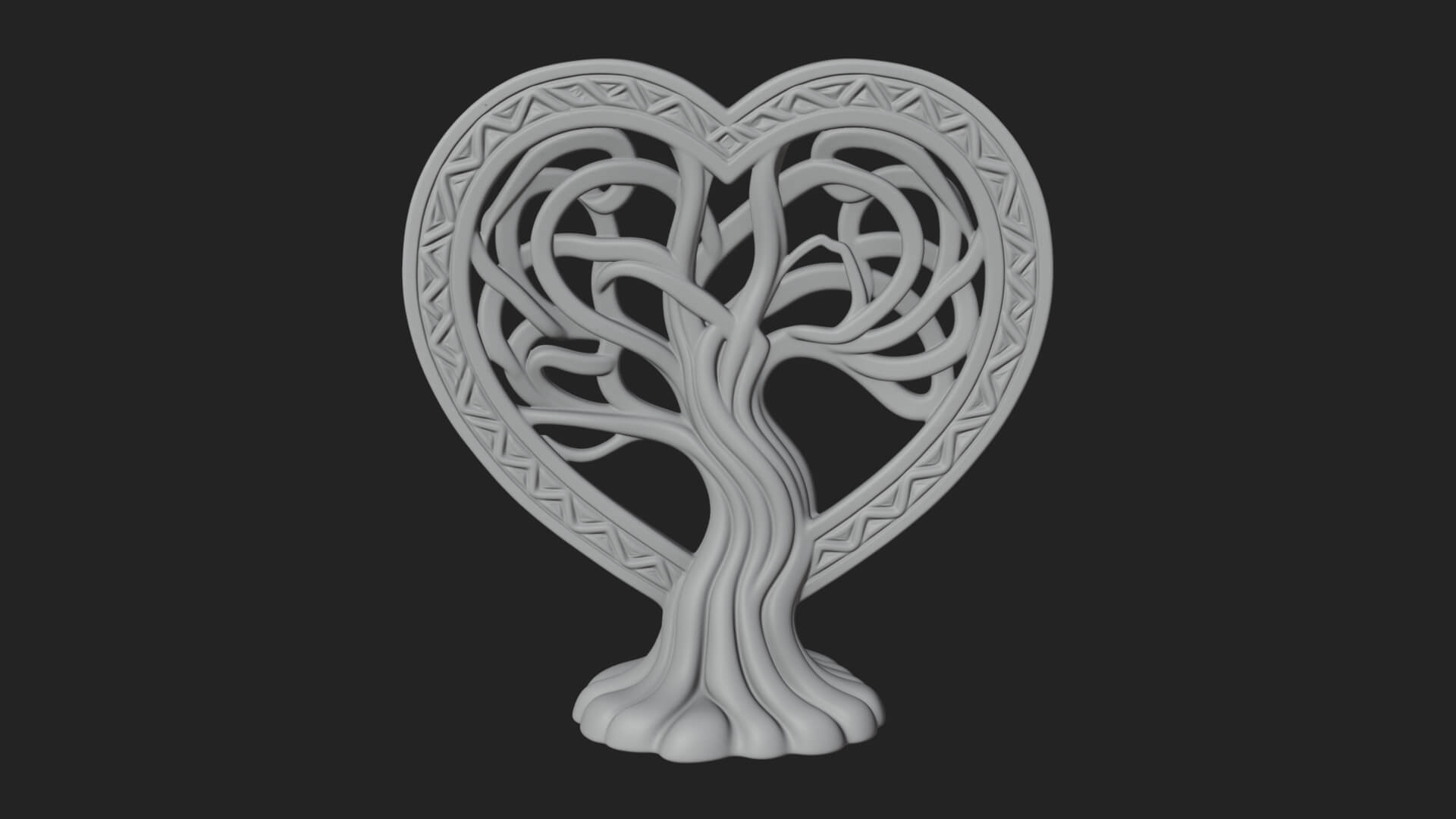 Ornate Framed Heart Plaque Design 287 3D Print Model 3D Model