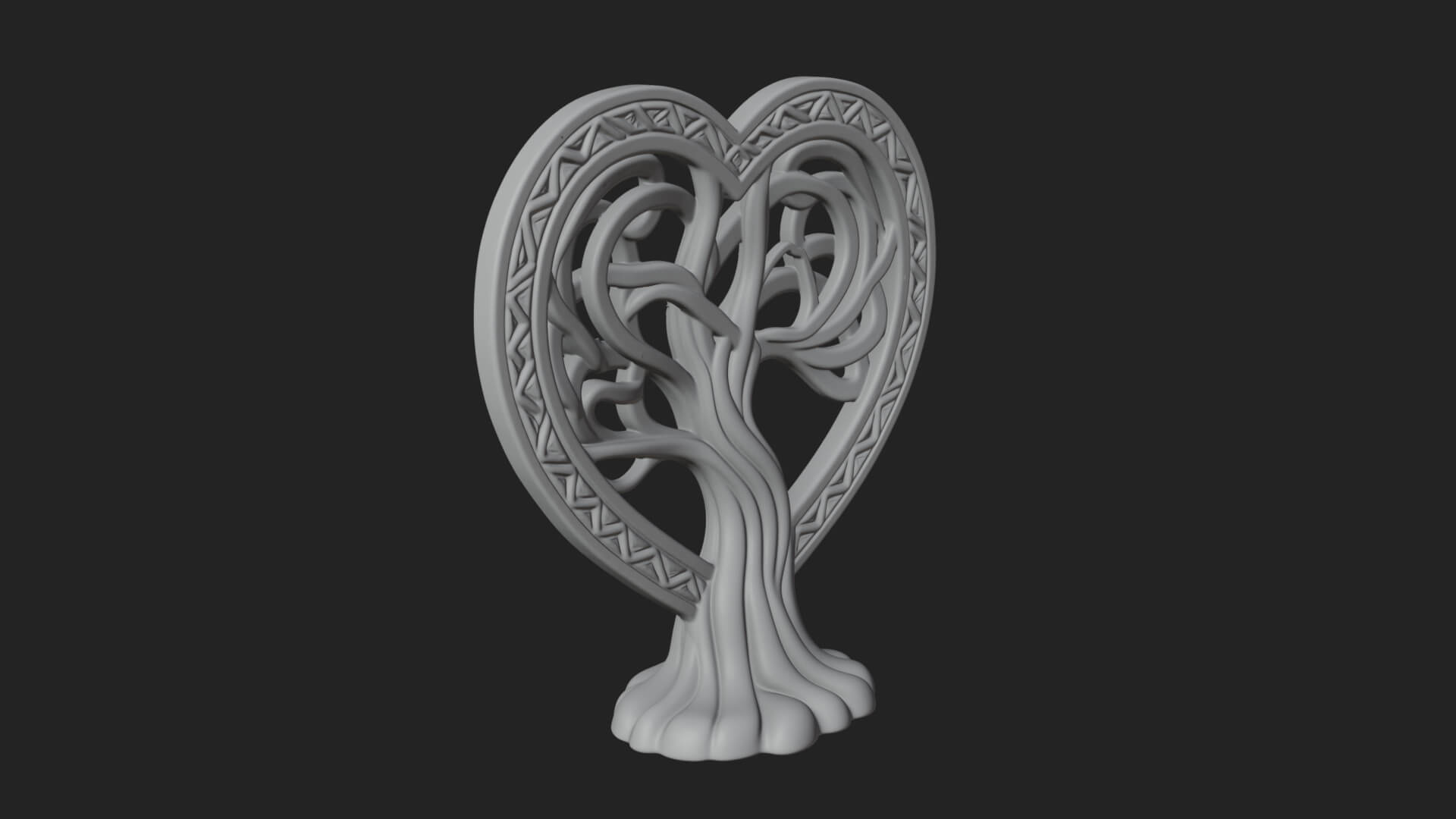Ornate Framed Heart Plaque Design 287 3D Print Model 3D Model