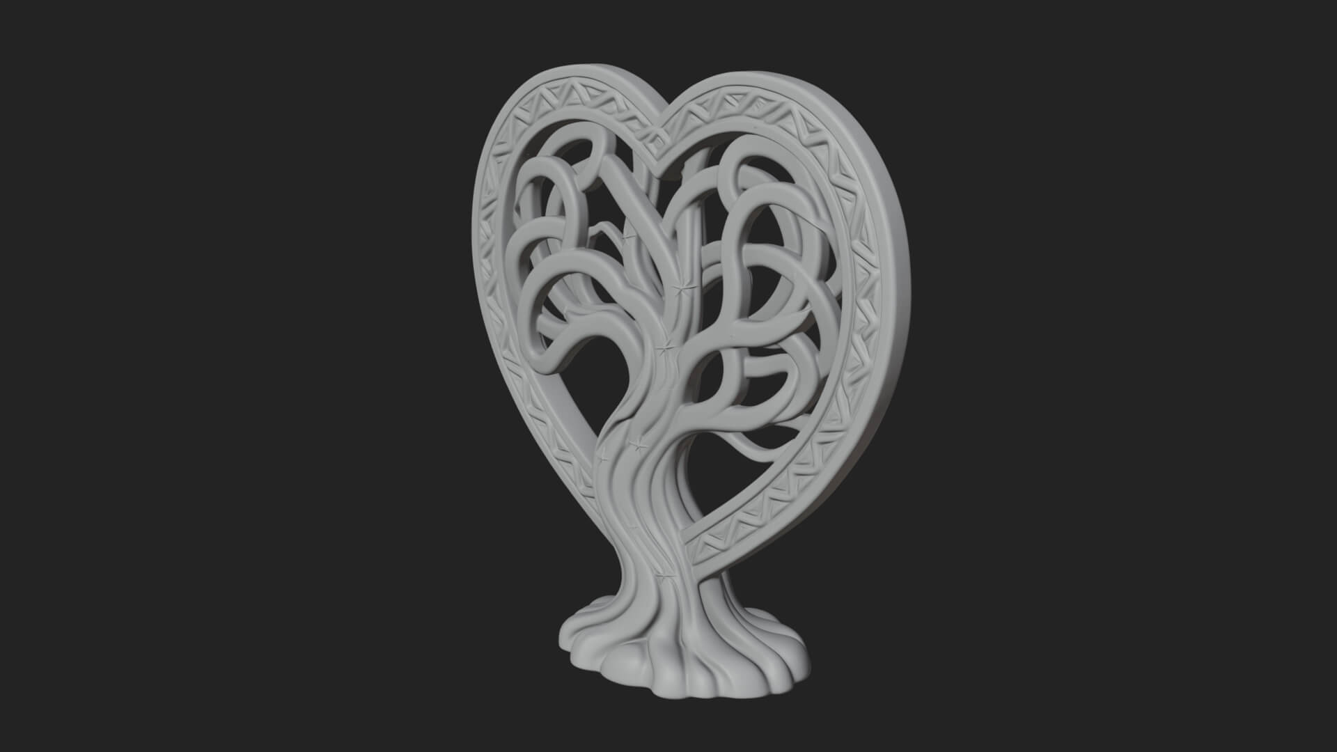 Ornate Framed Heart Plaque Design 287 3D Print Model 3D Model