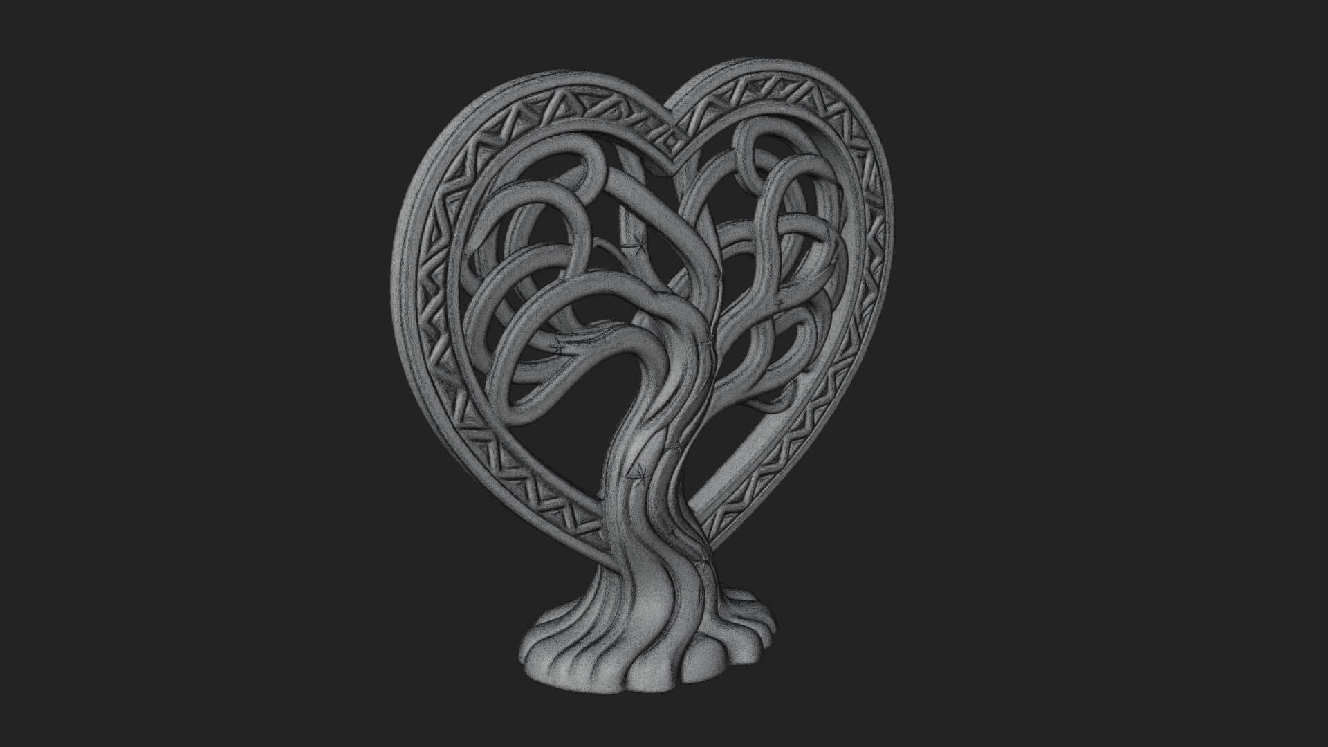 Ornate Framed Heart Plaque Design 287 3D Print Model 3D Model
