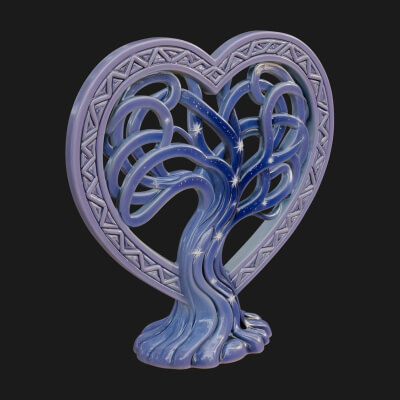 Ornate Framed Heart Plaque Design 287 3D Print Model