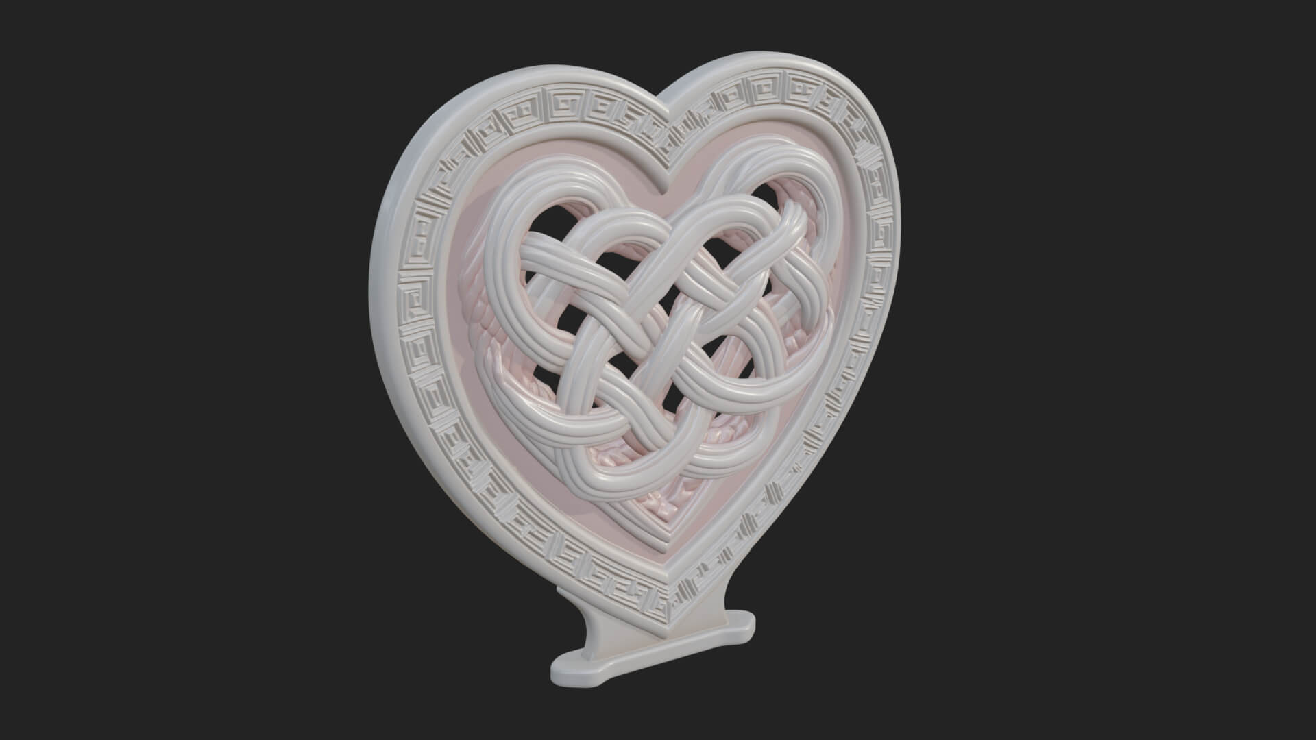 Ornate Framed Heart Plaque Design 289 3D Print Model 3D Model