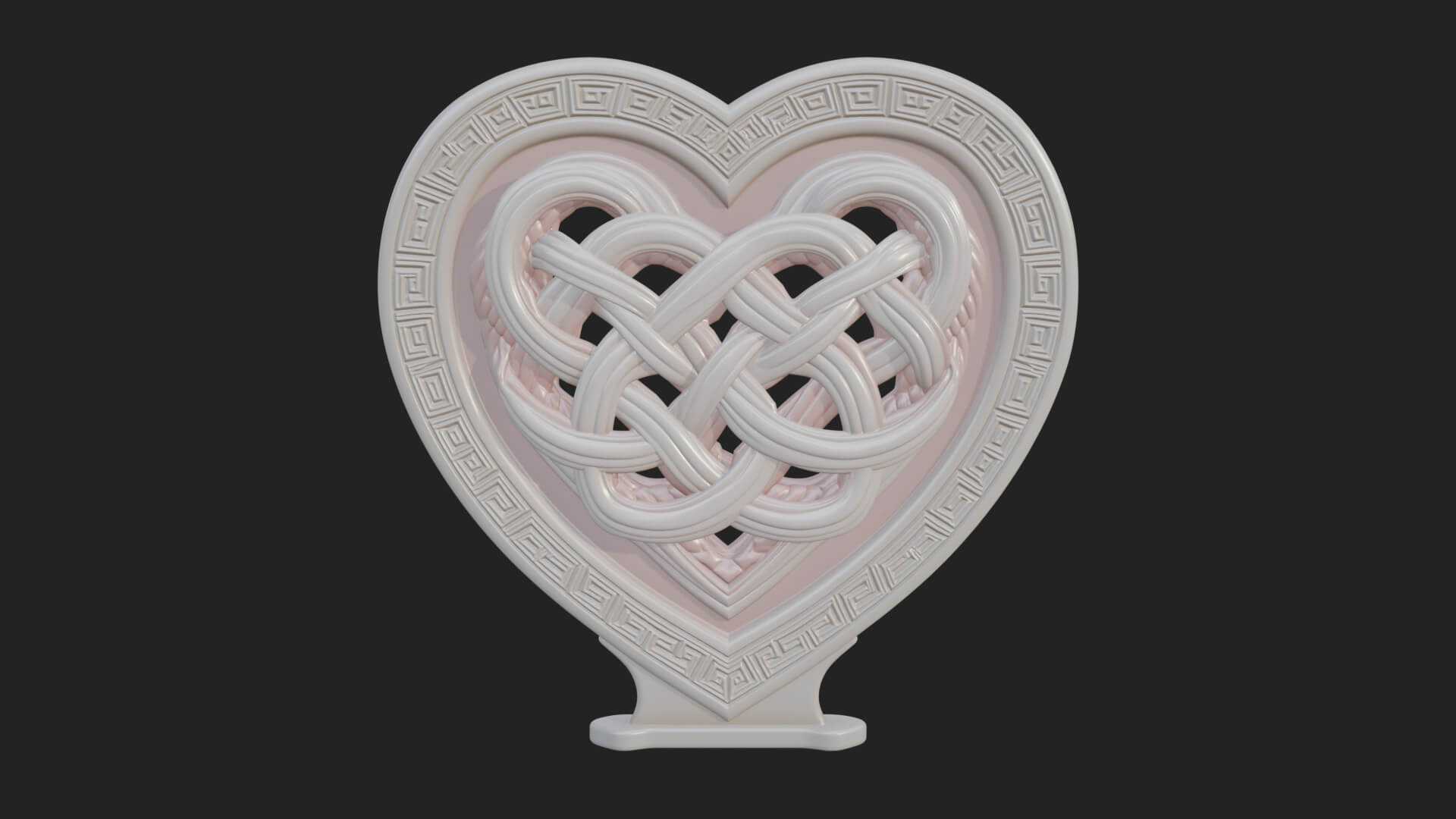 Ornate Framed Heart Plaque Design 289 3D Print Model 3D Model