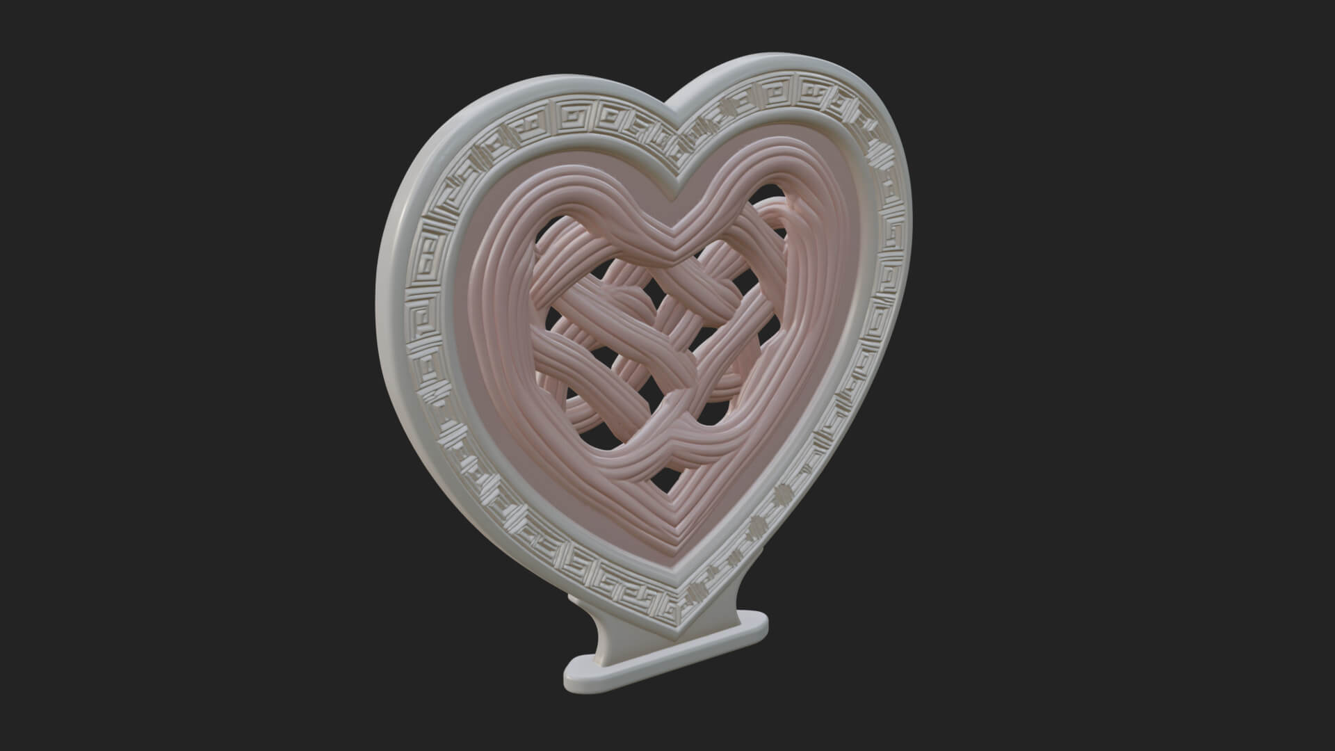 Ornate Framed Heart Plaque Design 289 3D Print Model 3D Model