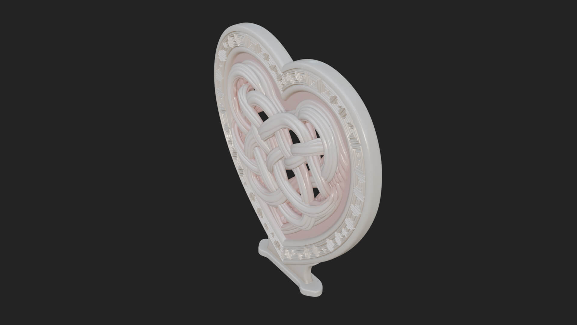Ornate Framed Heart Plaque Design 289 3D Print Model 3D Model