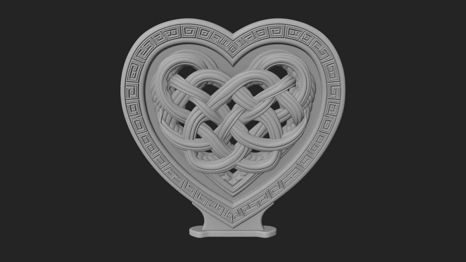 Ornate Framed Heart Plaque Design 289 3D Print Model 3D Model