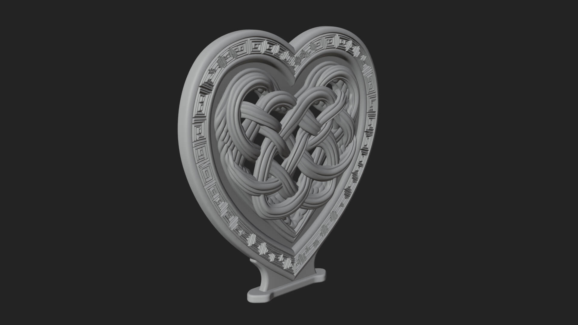 Ornate Framed Heart Plaque Design 289 3D Print Model 3D Model