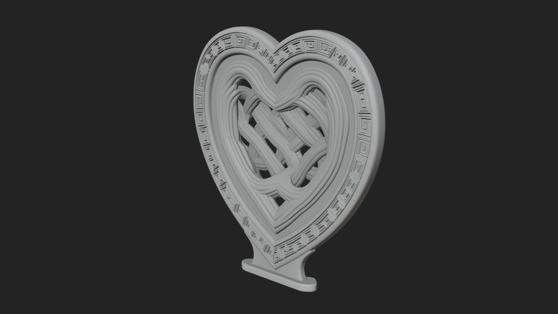 Ornate Framed Heart Plaque Design 289 3D Print Model 3D Model