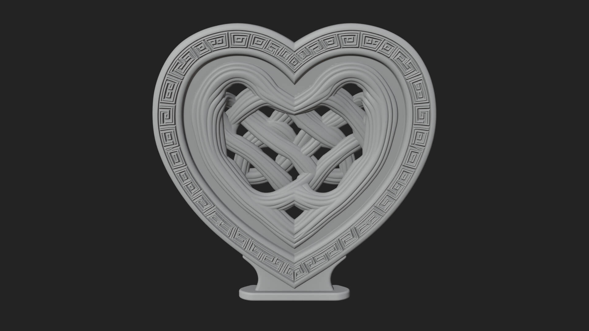 Ornate Framed Heart Plaque Design 289 3D Print Model 3D Model
