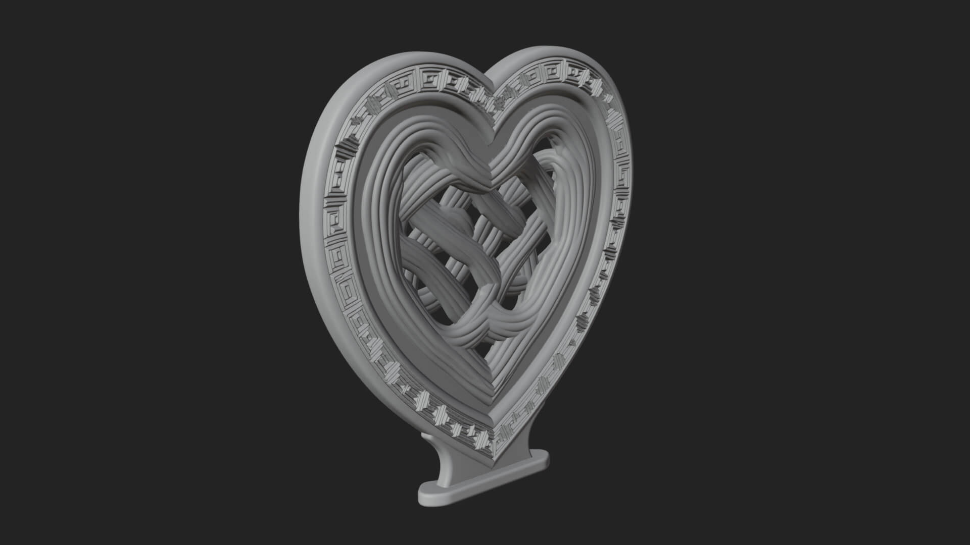 Ornate Framed Heart Plaque Design 289 3D Print Model 3D Model