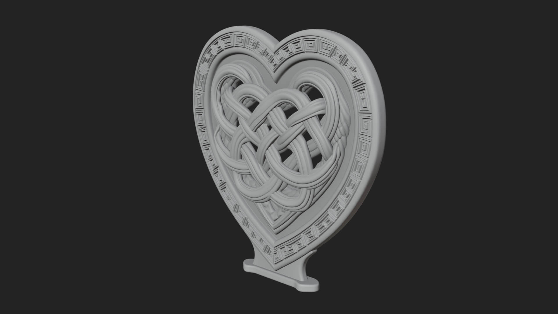 Ornate Framed Heart Plaque Design 289 3D Print Model 3D Model