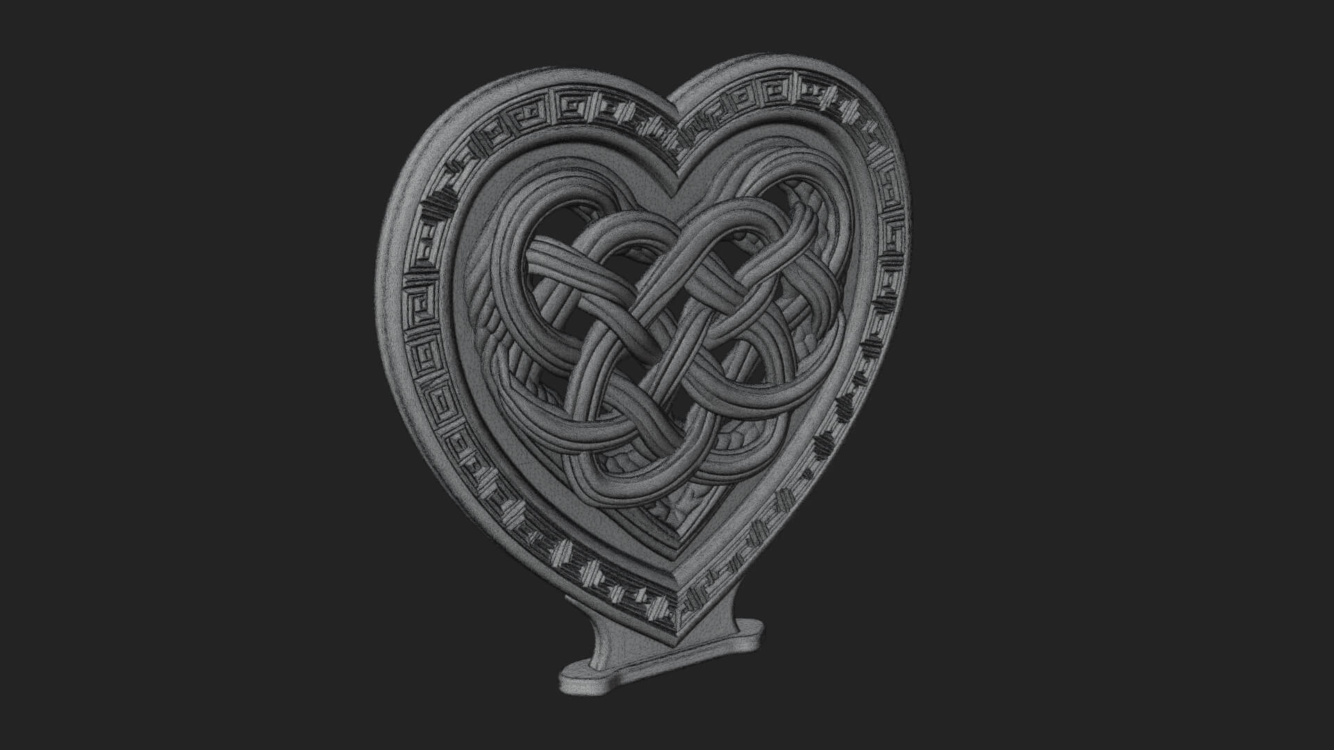 Ornate Framed Heart Plaque Design 289 3D Print Model 3D Model