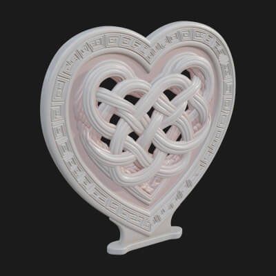 Ornate Framed Heart Plaque Design 289 3D Print Model