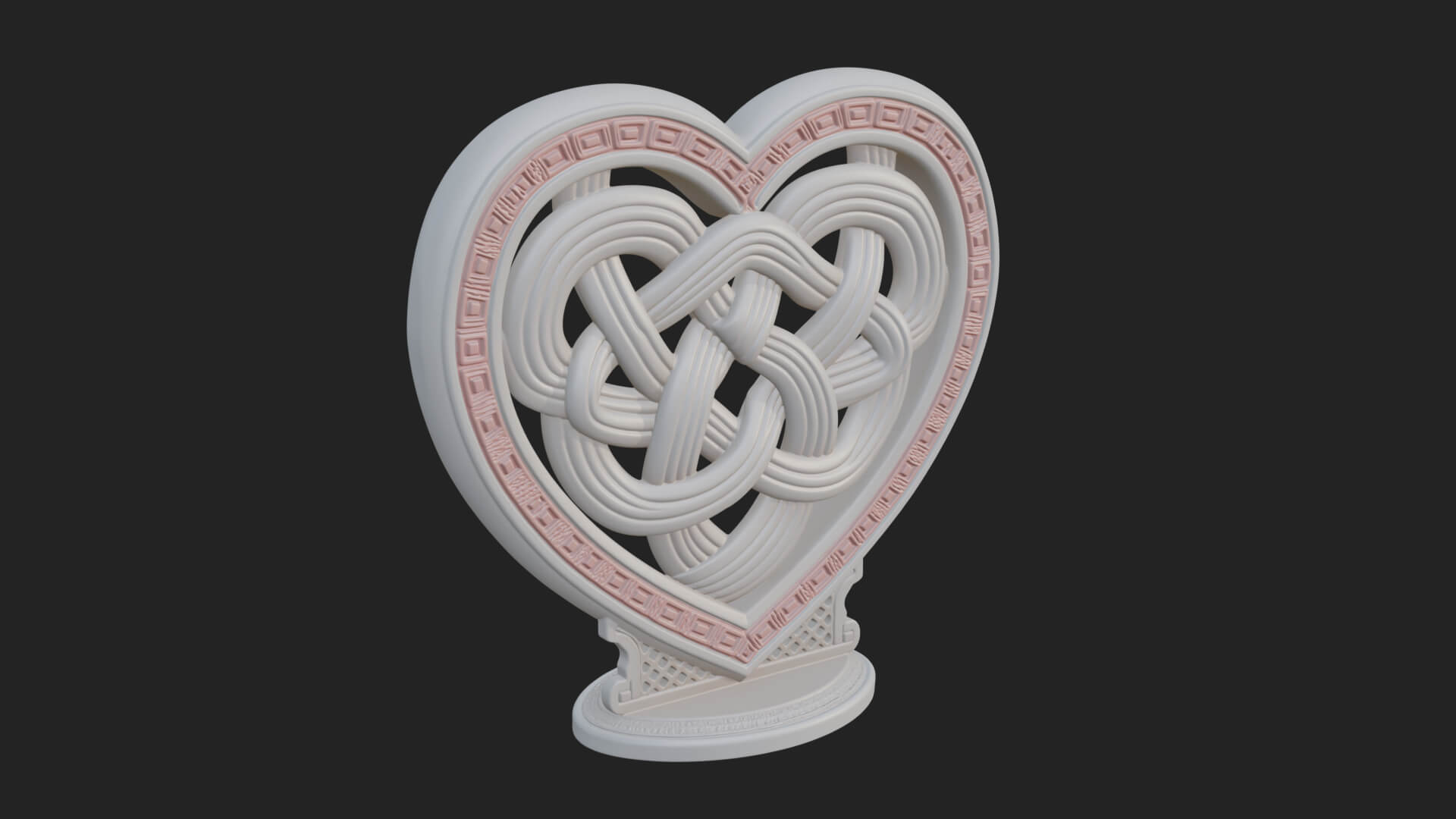 Ornate Framed Heart Plaque Design 290 3D Print Model 3D Model
