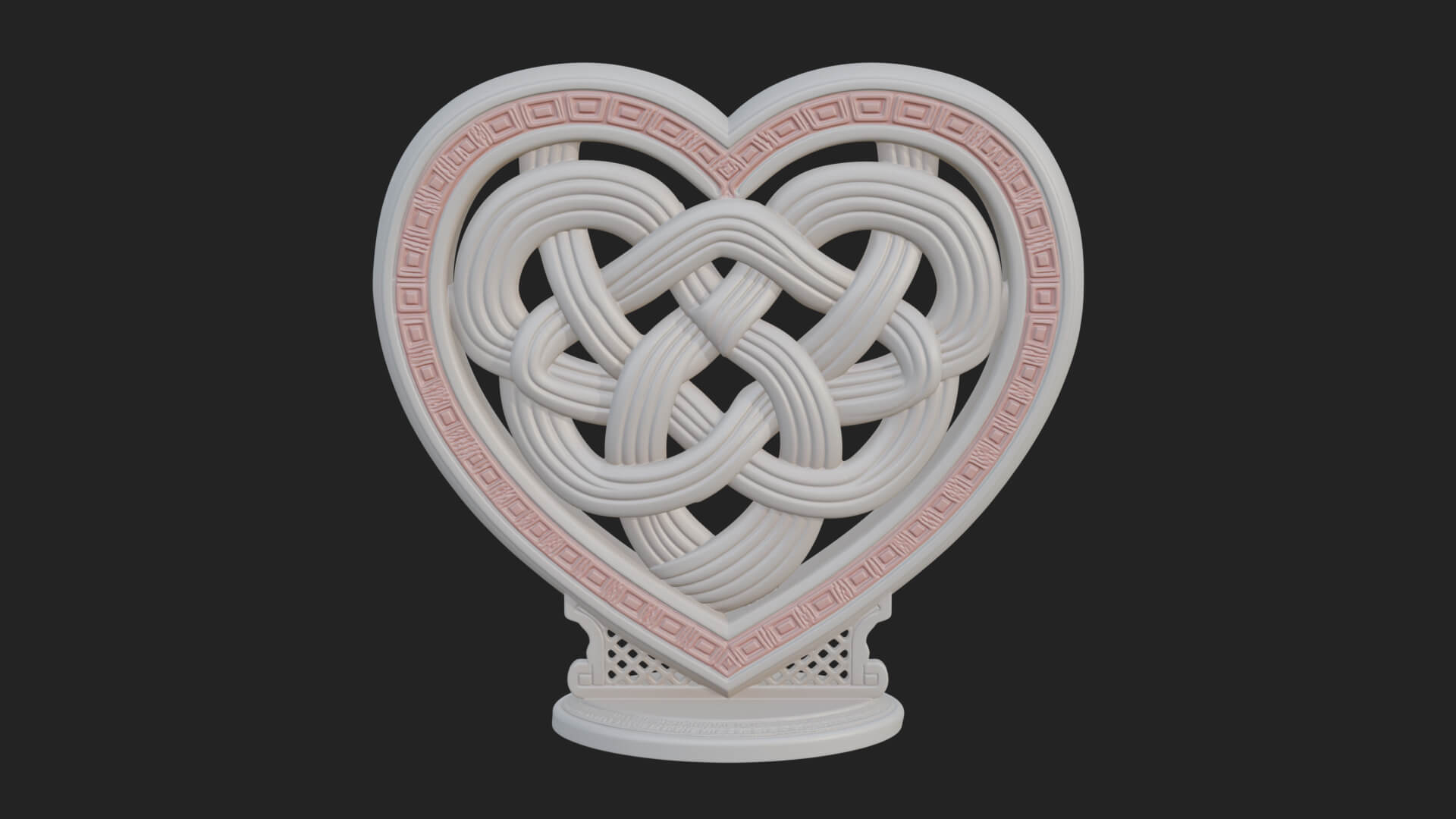 Ornate Framed Heart Plaque Design 290 3D Print Model 3D Model