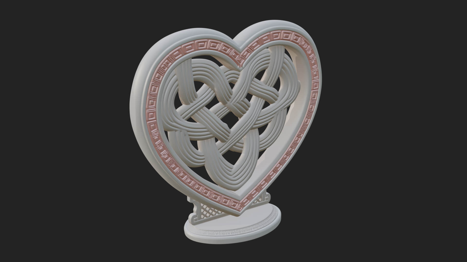 Ornate Framed Heart Plaque Design 290 3D Print Model 3D Model
