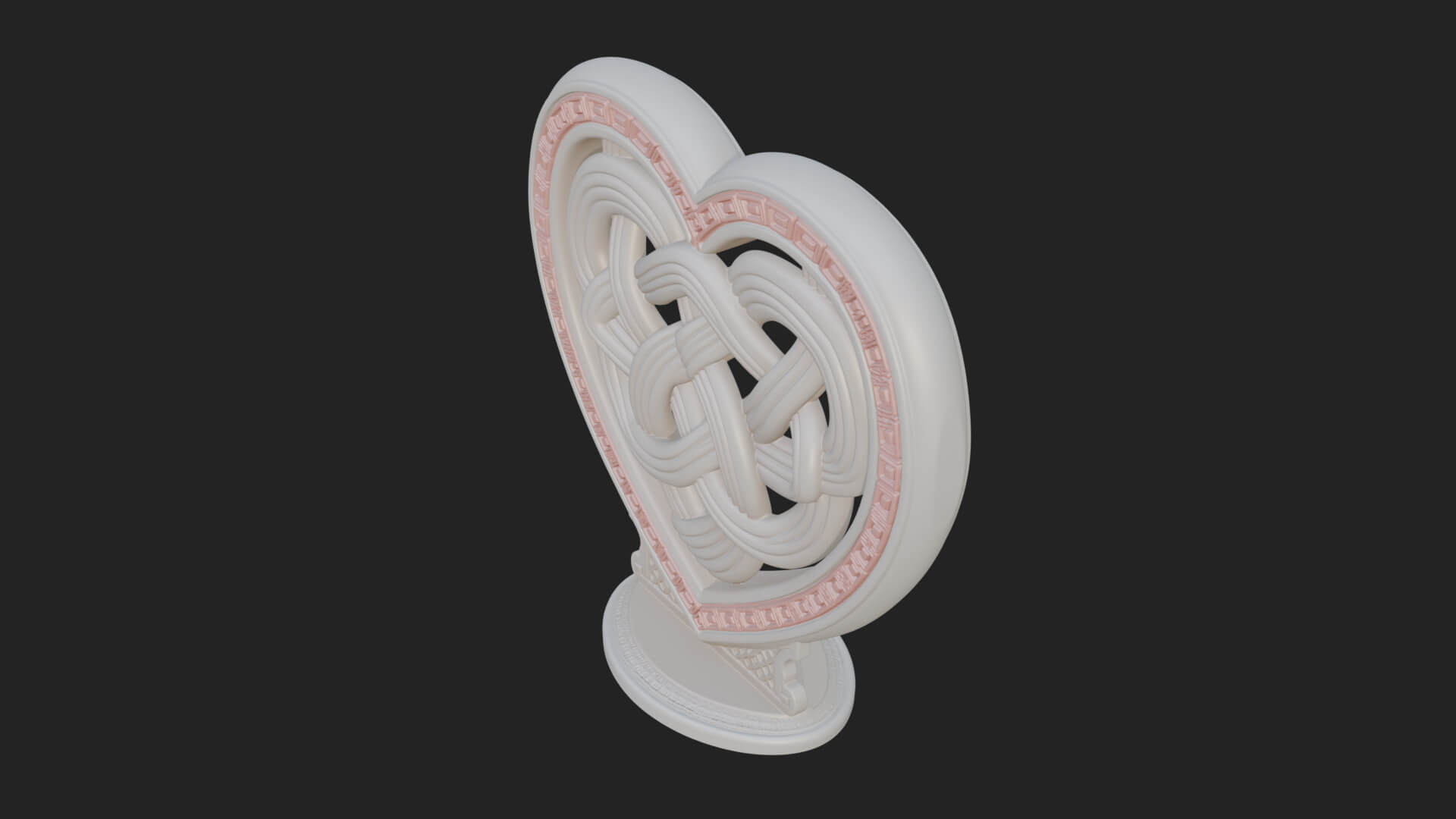 Ornate Framed Heart Plaque Design 290 3D Print Model 3D Model
