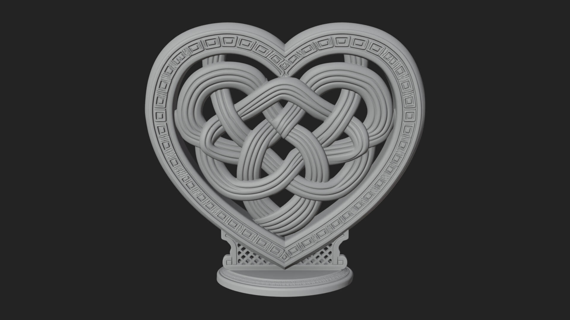 Ornate Framed Heart Plaque Design 290 3D Print Model 3D Model