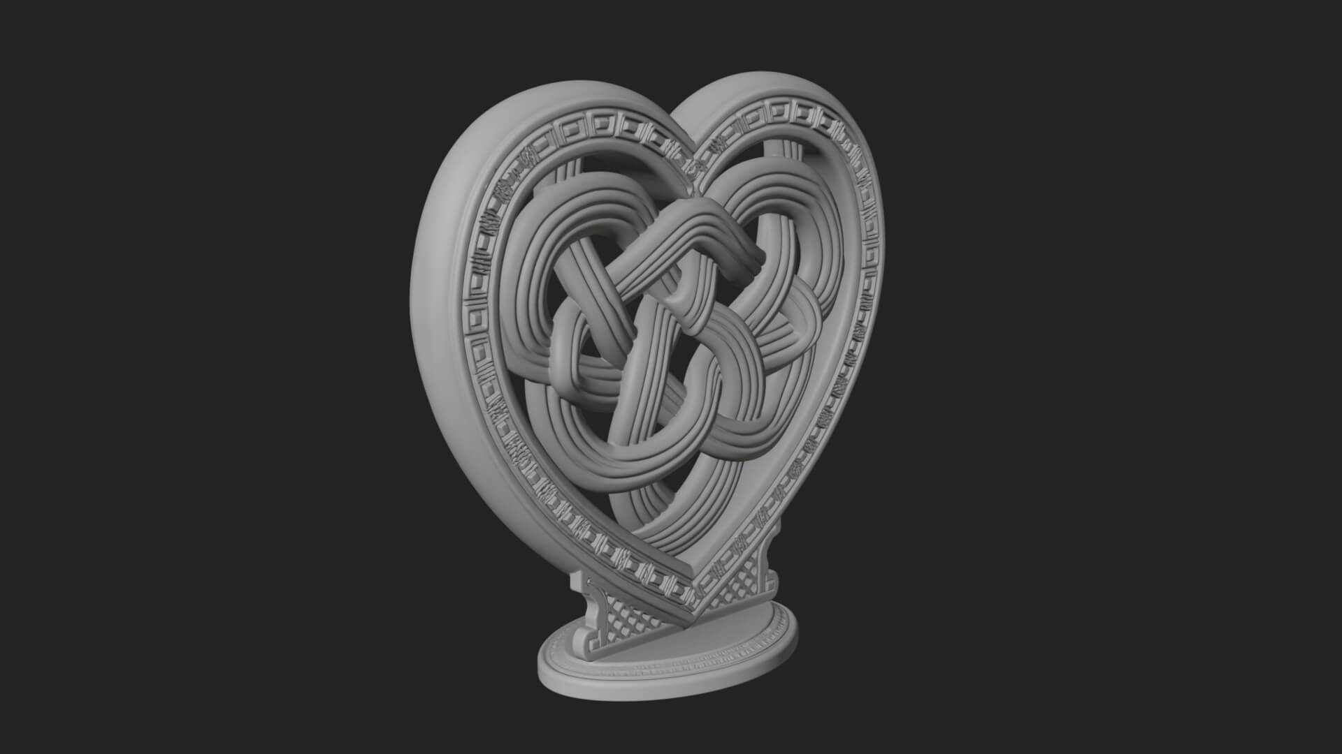 Ornate Framed Heart Plaque Design 290 3D Print Model 3D Model
