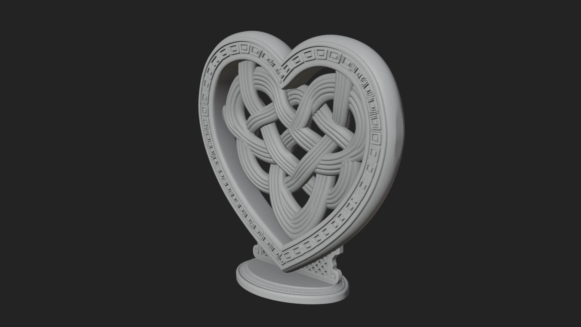 Ornate Framed Heart Plaque Design 290 3D Print Model 3D Model