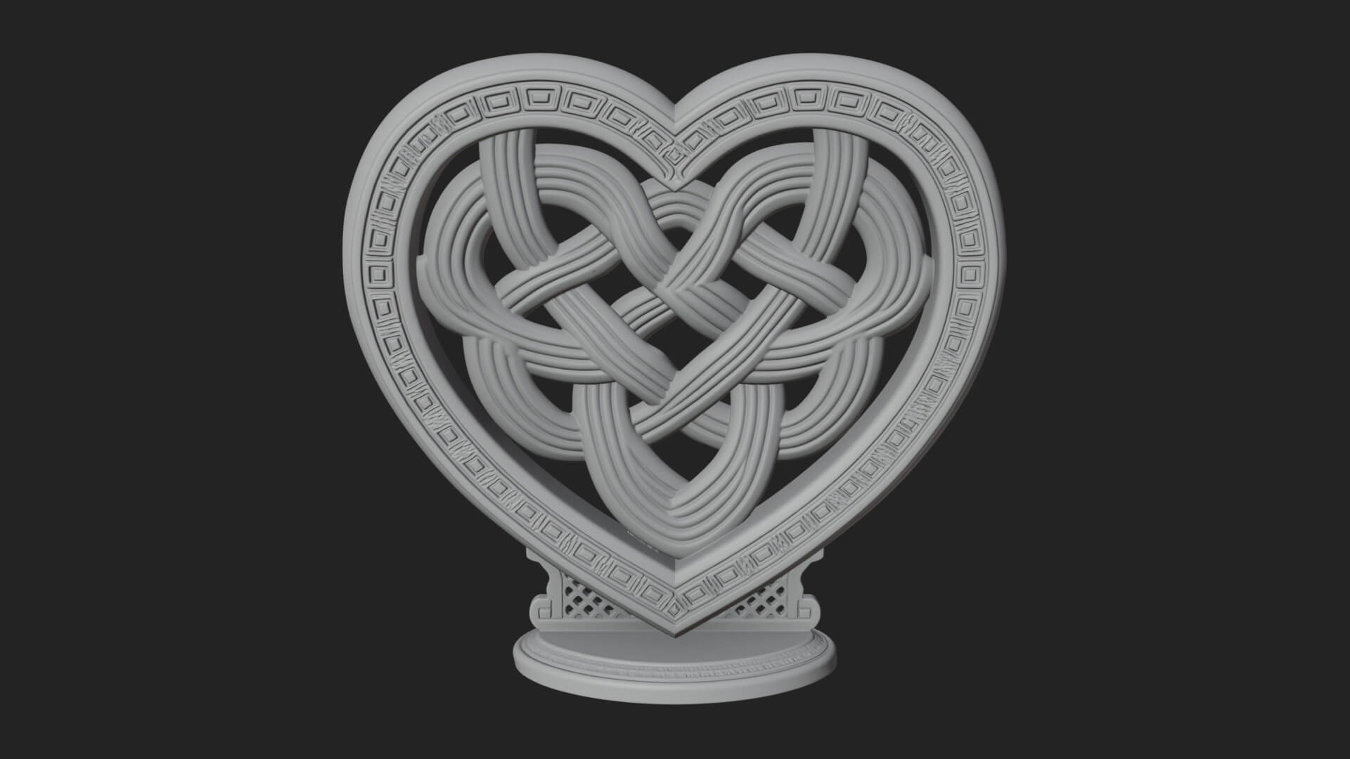Ornate Framed Heart Plaque Design 290 3D Print Model 3D Model
