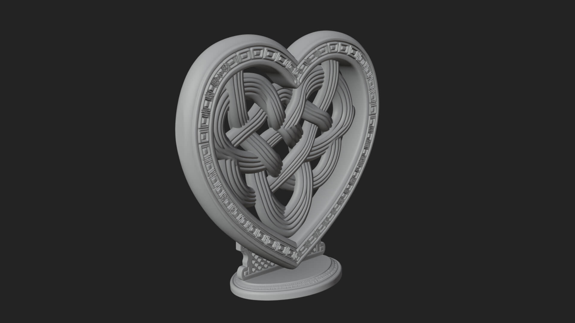 Ornate Framed Heart Plaque Design 290 3D Print Model 3D Model