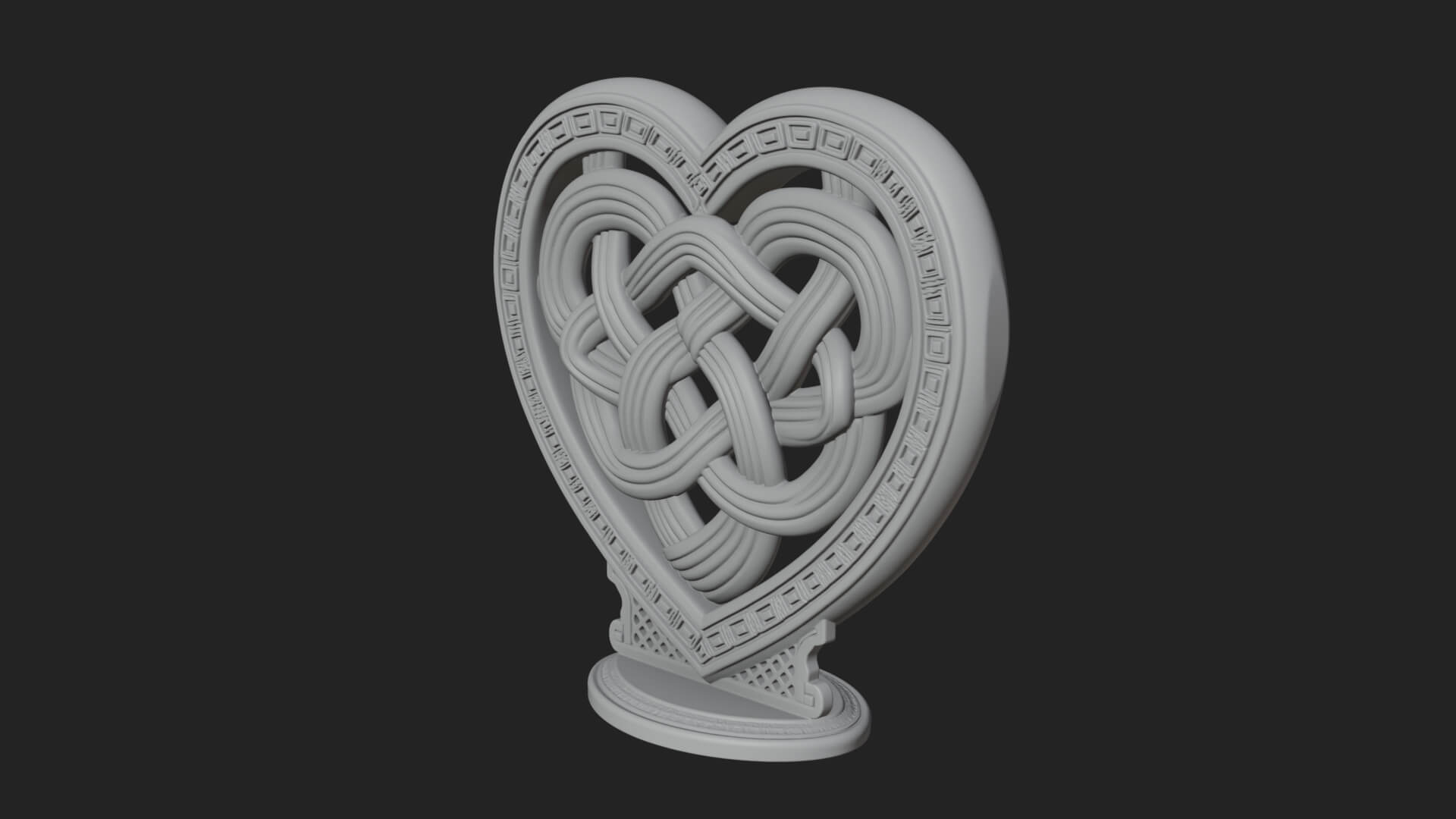 Ornate Framed Heart Plaque Design 290 3D Print Model 3D Model