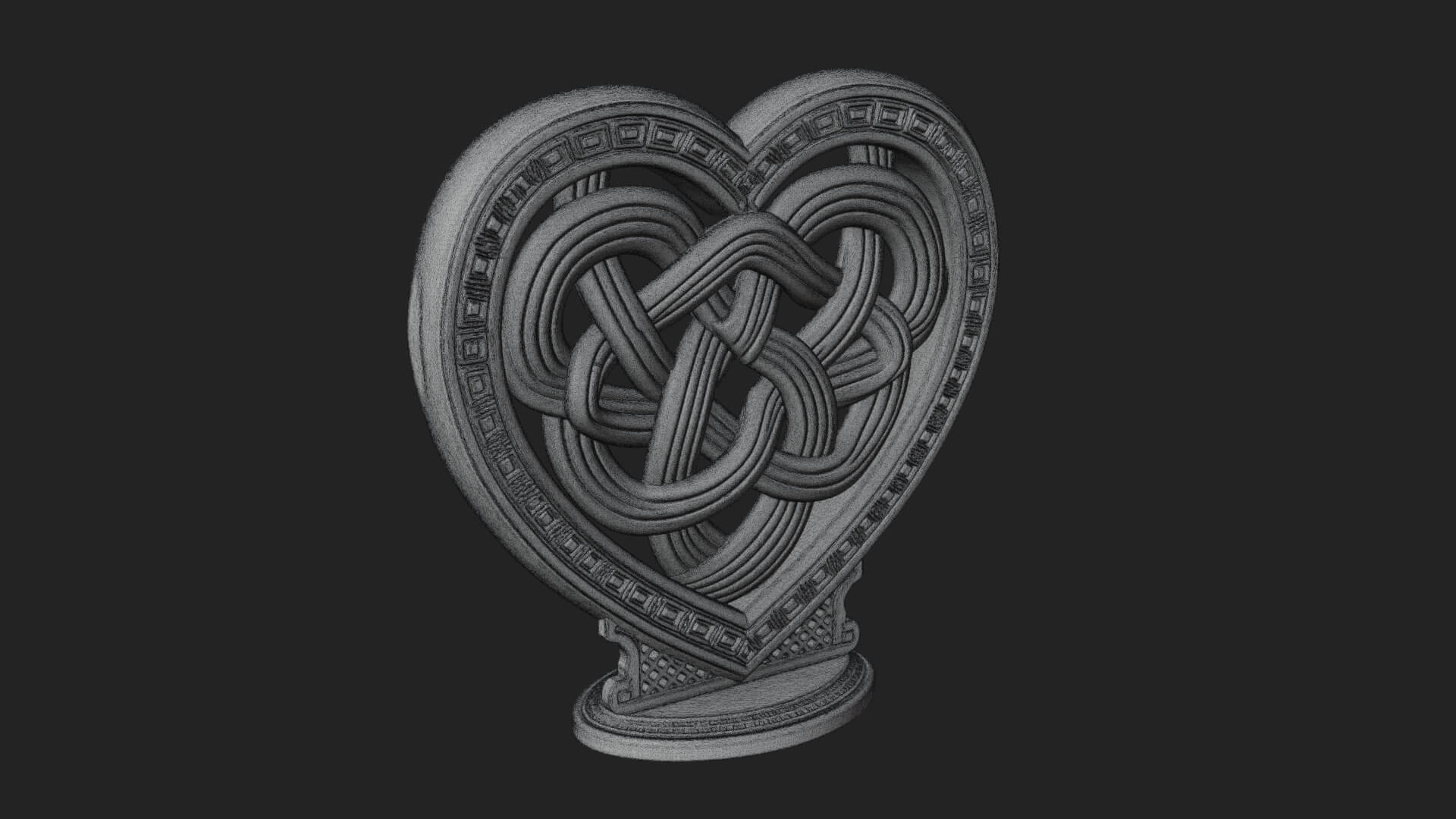 Ornate Framed Heart Plaque Design 290 3D Print Model 3D Model