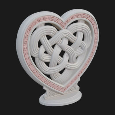 Ornate Framed Heart Plaque Design 290 3D Print Model