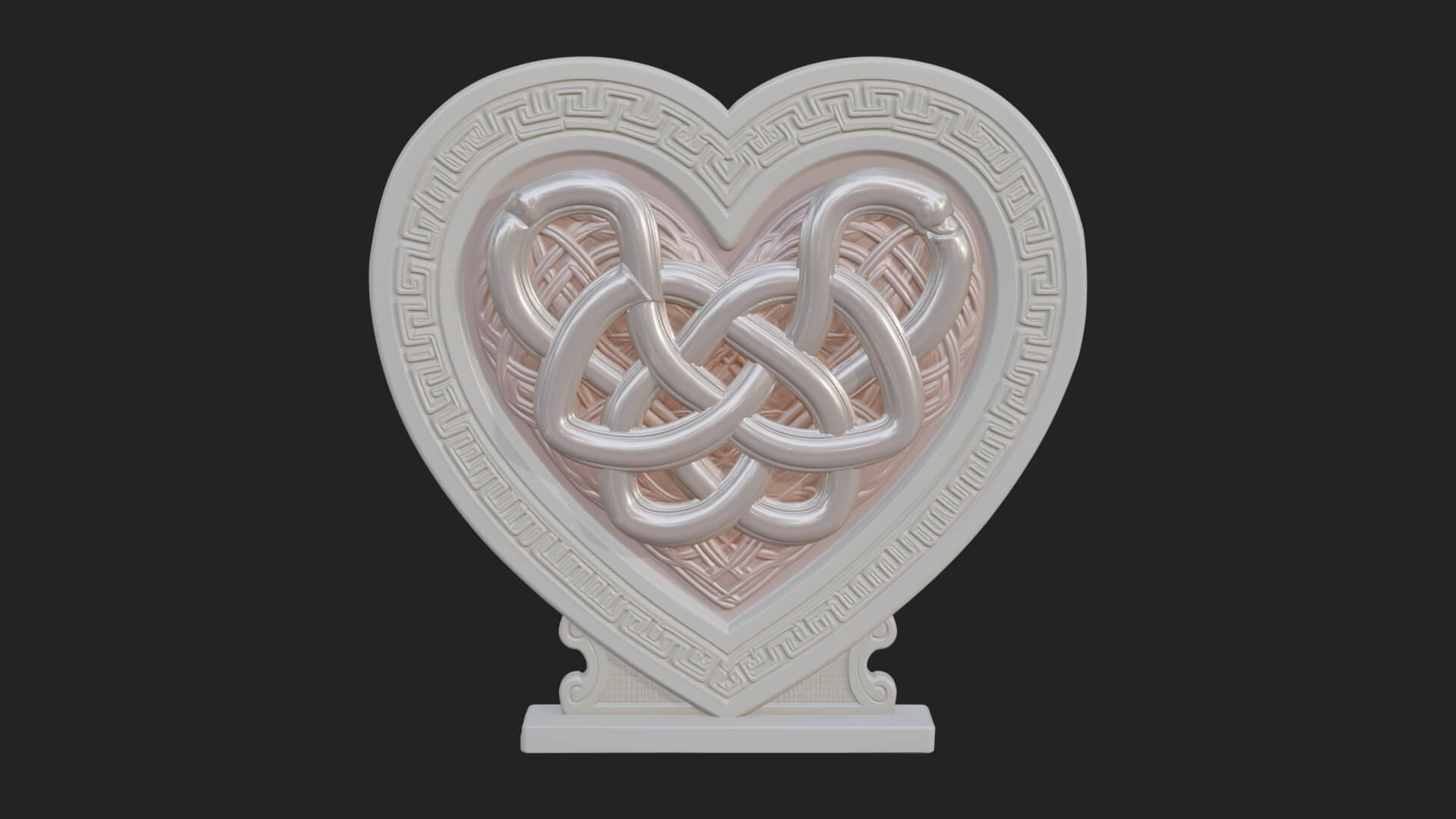 Ornate Framed Heart Plaque Design 291 3D Print Model 3D Model