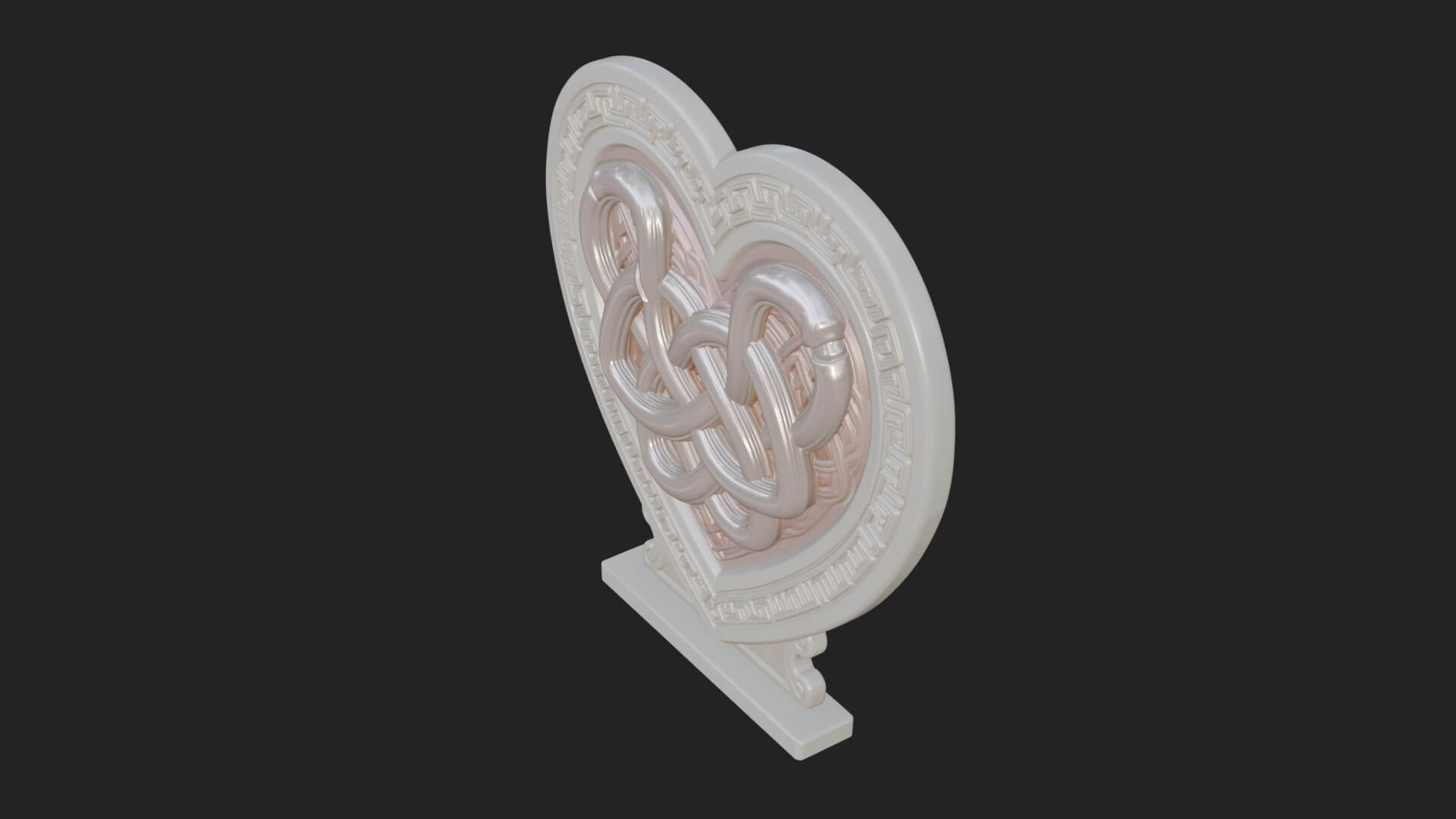 Ornate Framed Heart Plaque Design 291 3D Print Model 3D Model