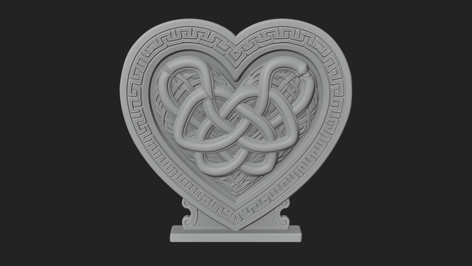 Ornate Framed Heart Plaque Design 291 3D Print Model 3D Model