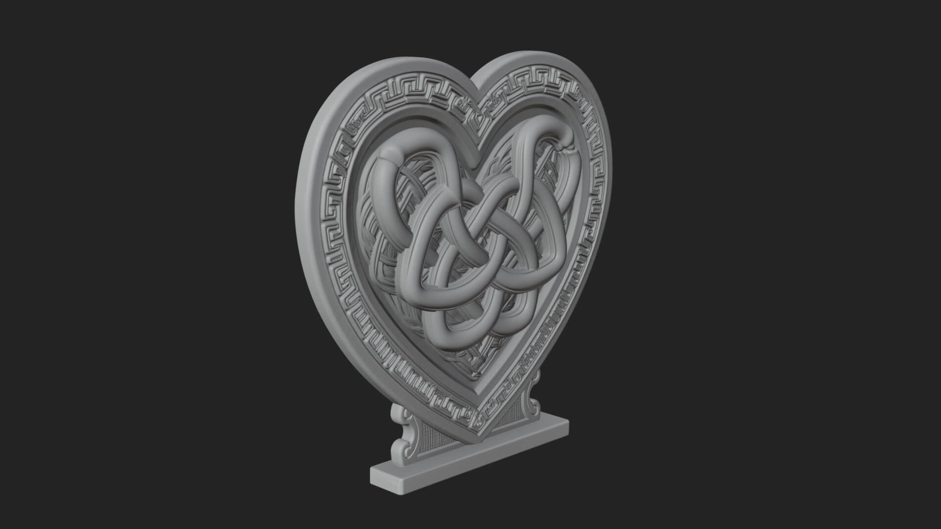 Ornate Framed Heart Plaque Design 291 3D Print Model 3D Model