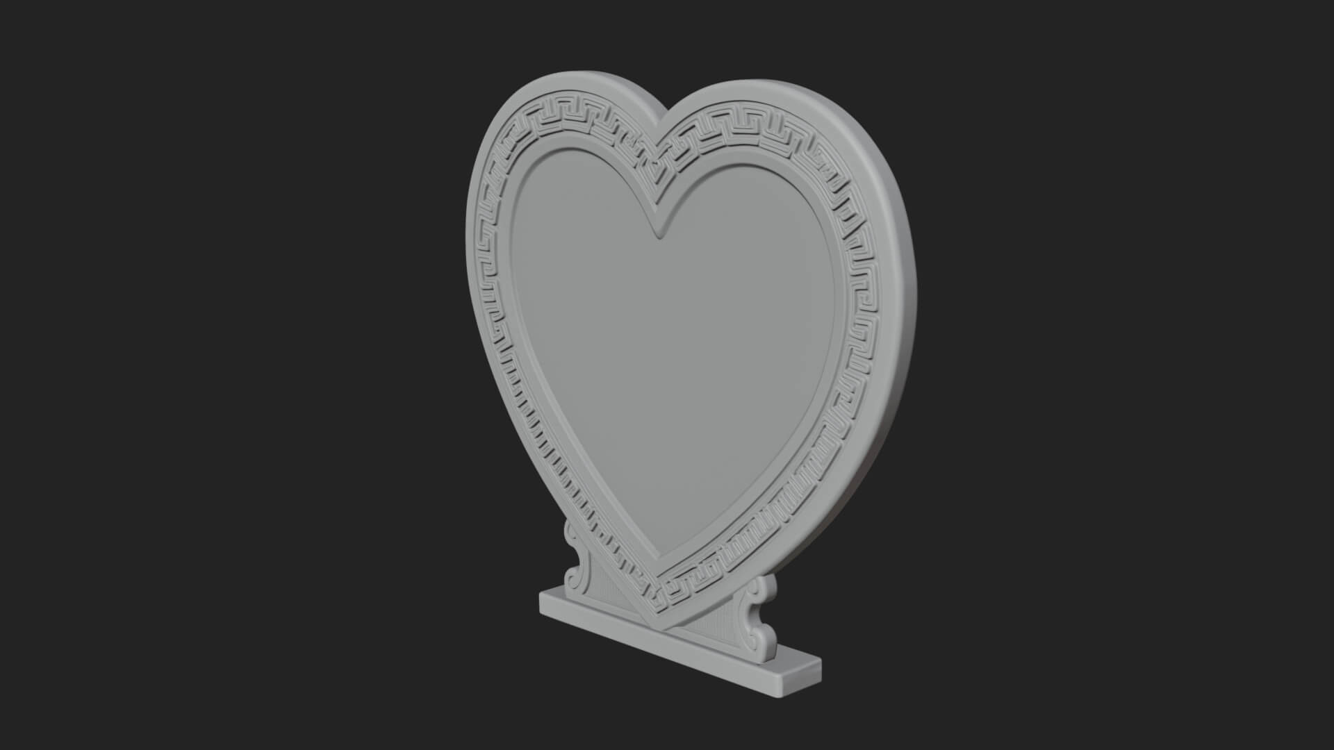 Ornate Framed Heart Plaque Design 291 3D Print Model 3D Model