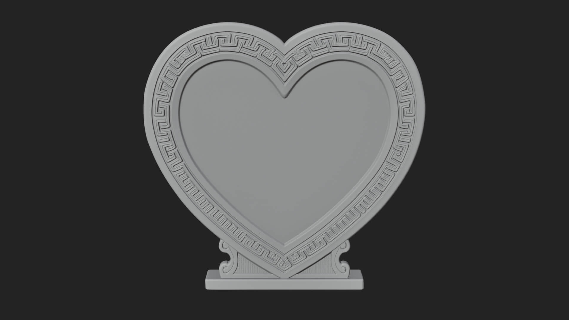 Ornate Framed Heart Plaque Design 291 3D Print Model 3D Model