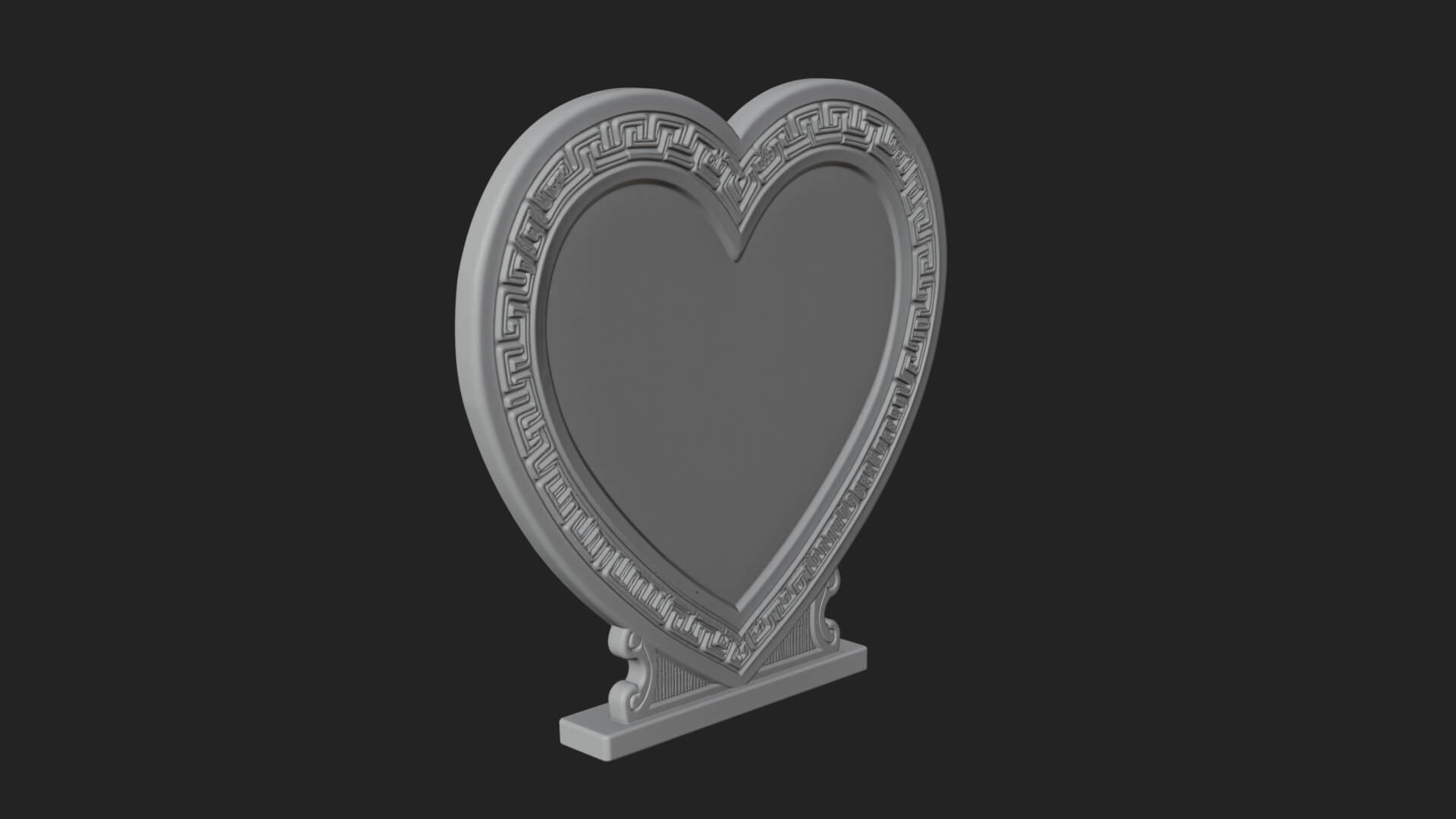 Ornate Framed Heart Plaque Design 291 3D Print Model 3D Model