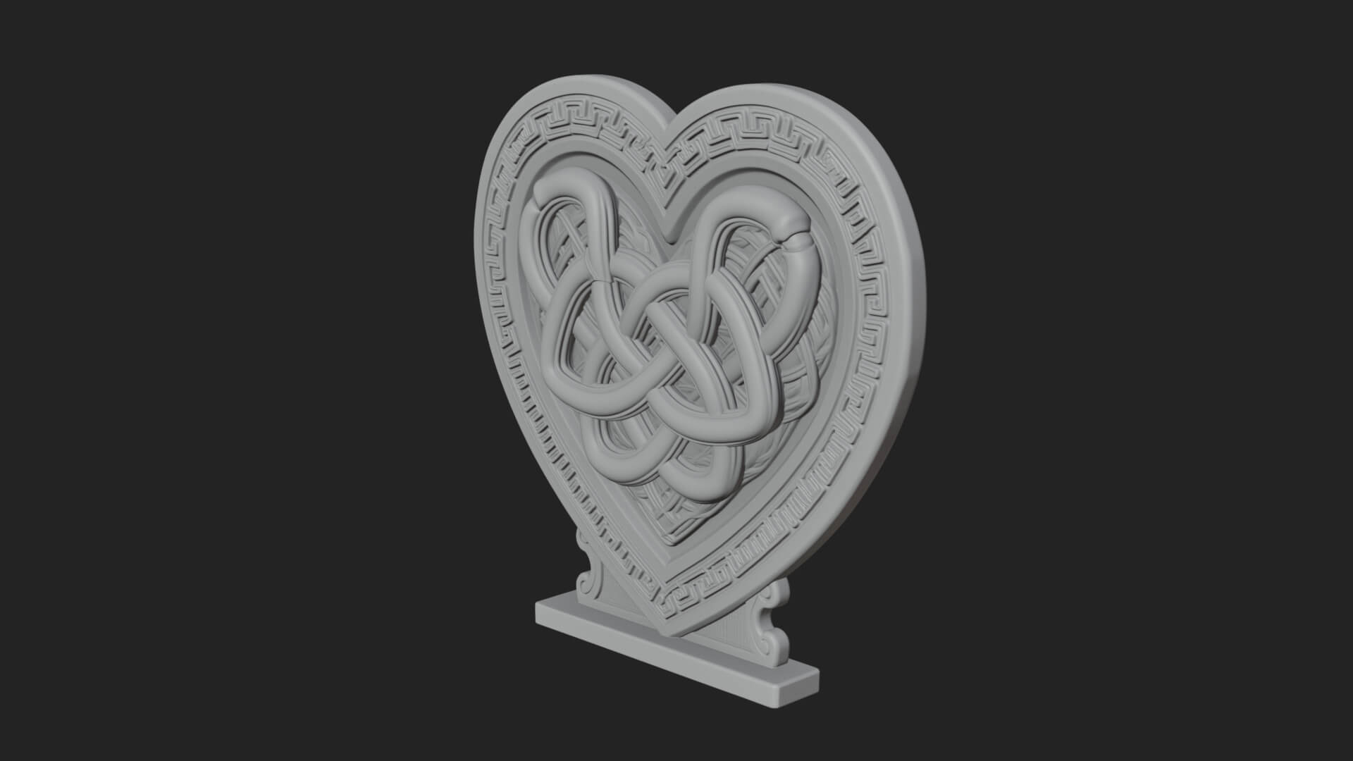 Ornate Framed Heart Plaque Design 291 3D Print Model 3D Model