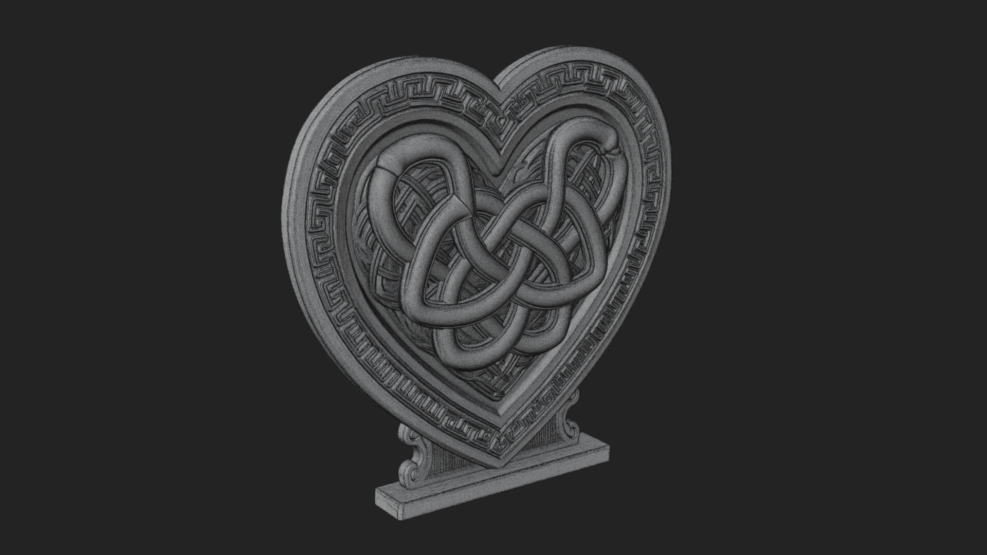 Ornate Framed Heart Plaque Design 291 3D Print Model 3D Model