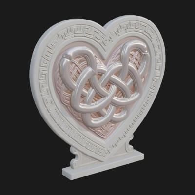 Ornate Framed Heart Plaque Design 291 3D Print Model