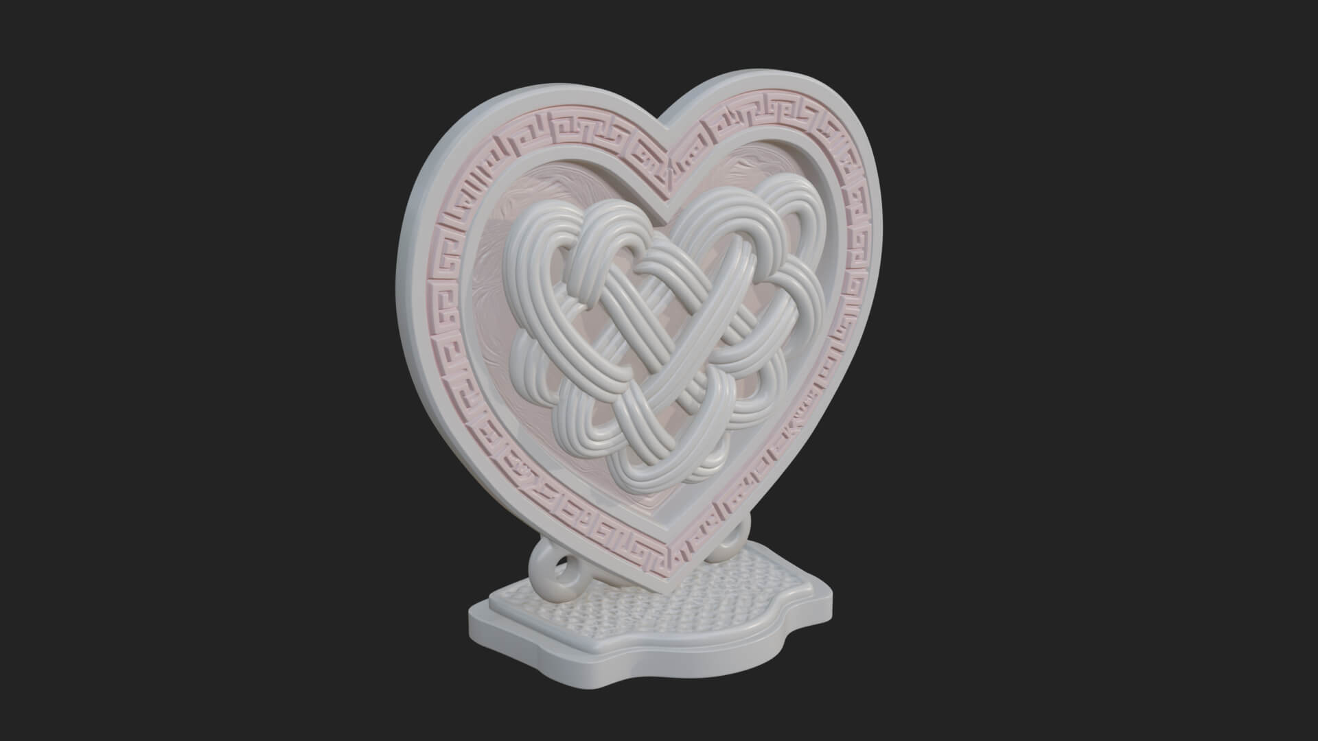 Ornate Framed Heart Plaque Design 292 3D Print Model 3D Model