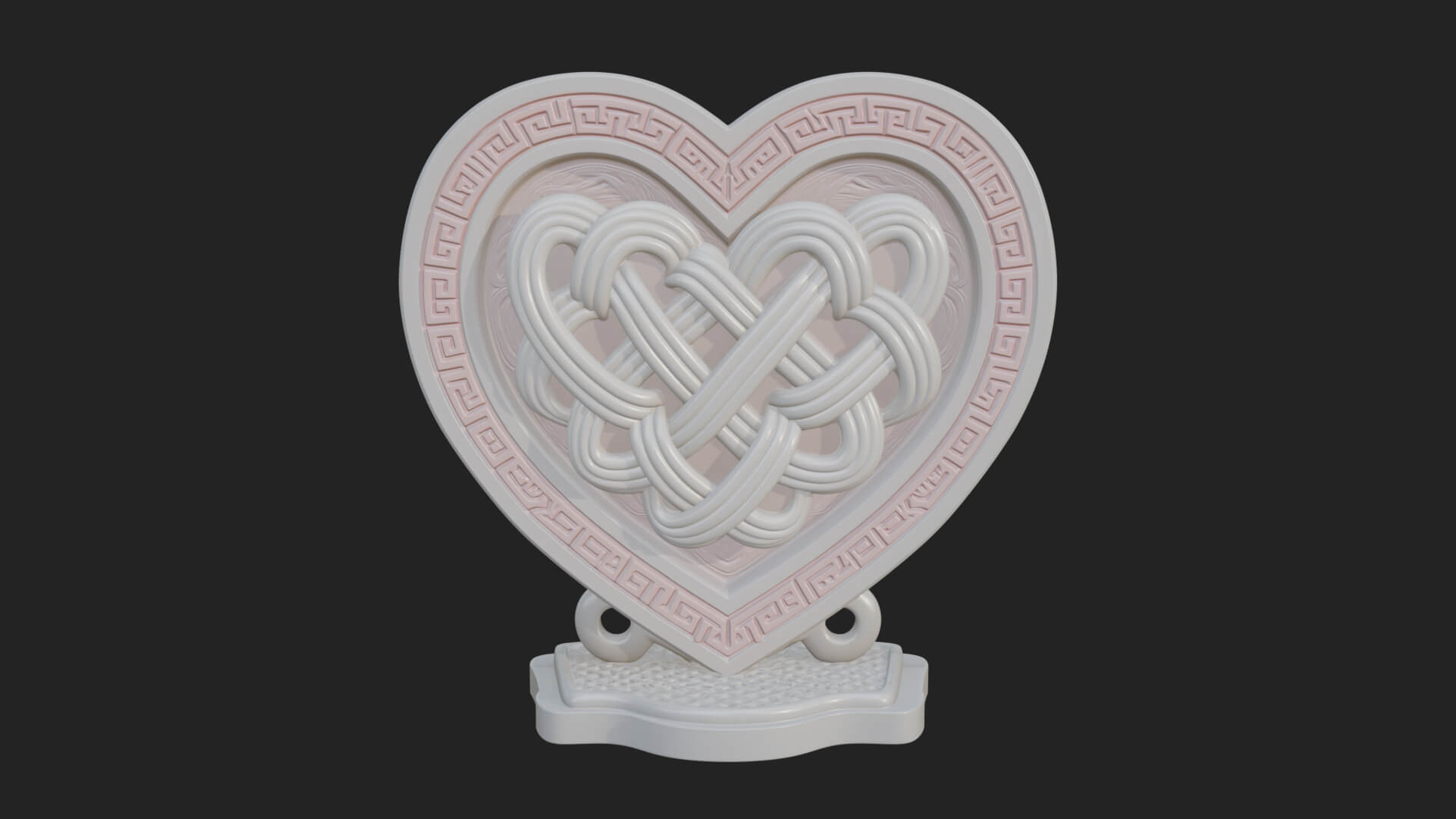Ornate Framed Heart Plaque Design 292 3D Print Model 3D Model