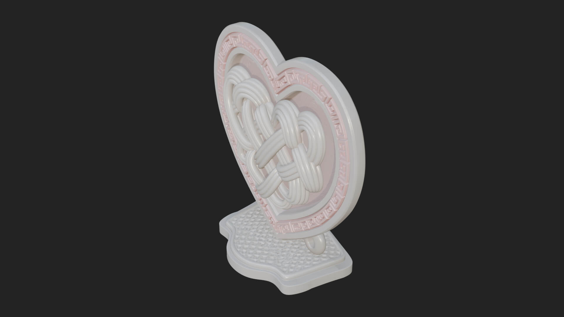 Ornate Framed Heart Plaque Design 292 3D Print Model 3D Model