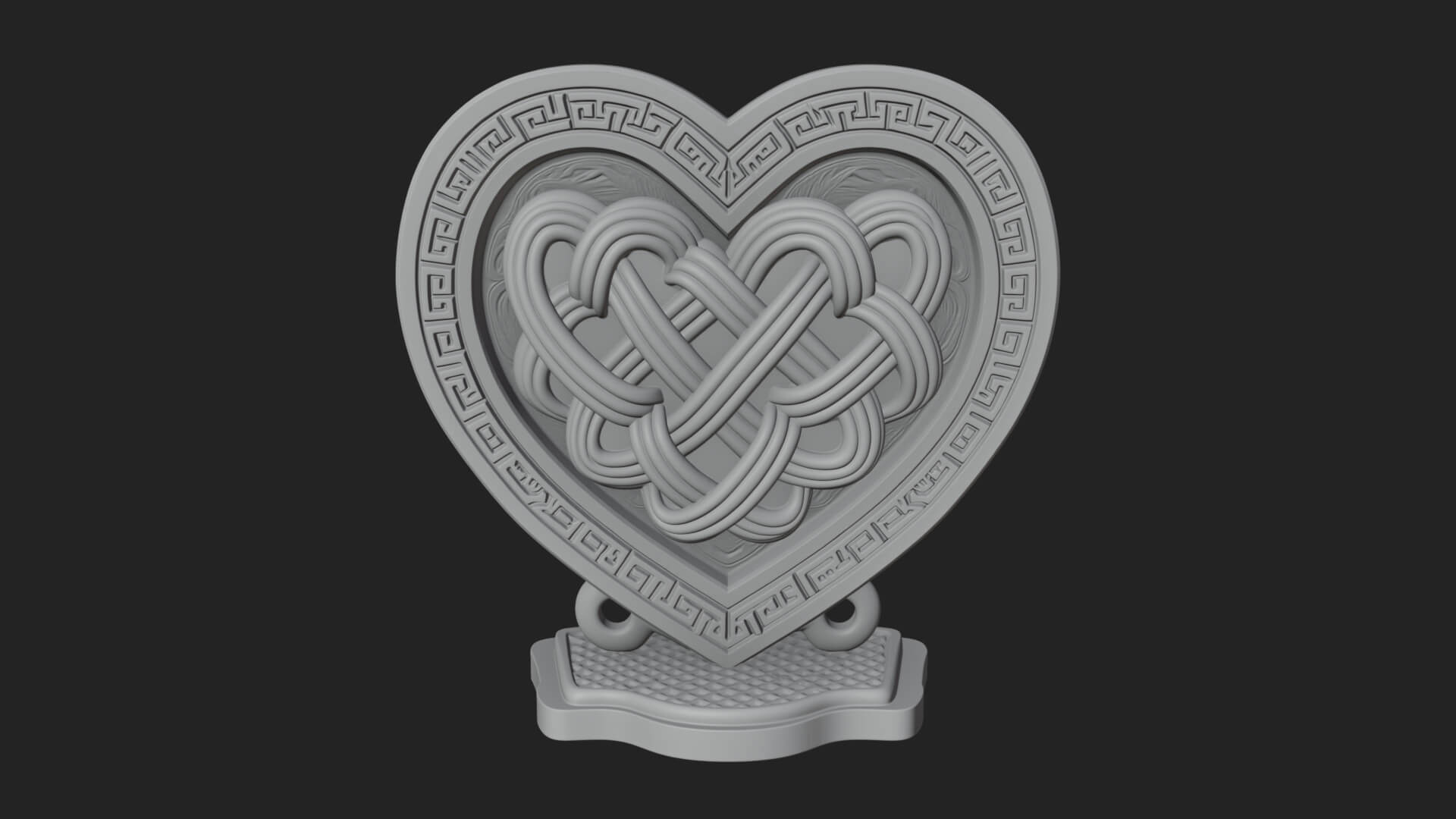 Ornate Framed Heart Plaque Design 292 3D Print Model 3D Model