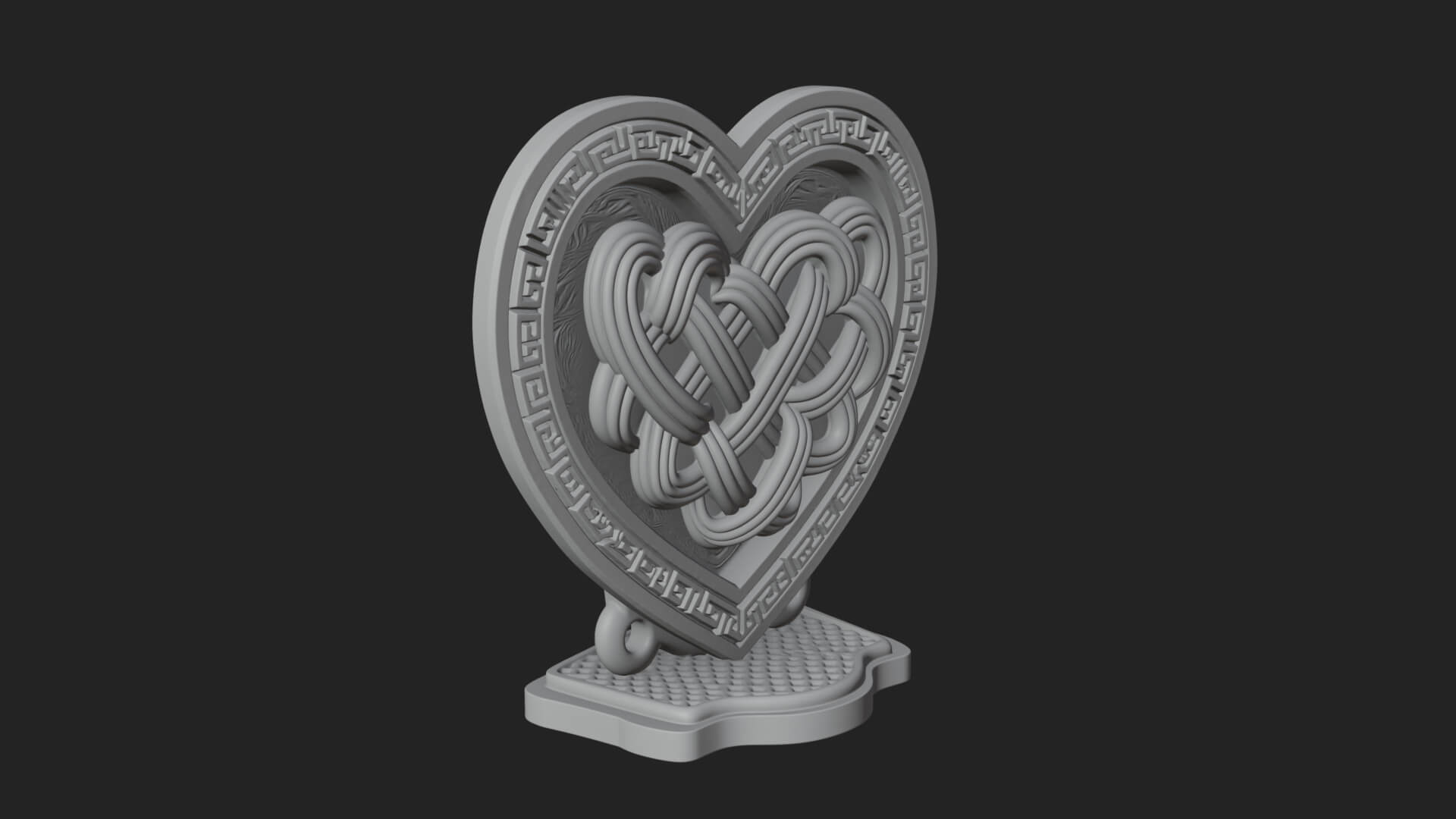 Ornate Framed Heart Plaque Design 292 3D Print Model 3D Model