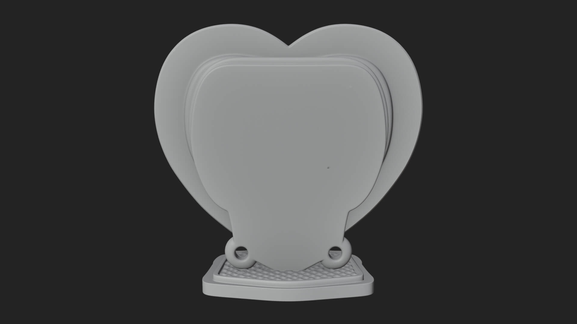Ornate Framed Heart Plaque Design 292 3D Print Model 3D Model