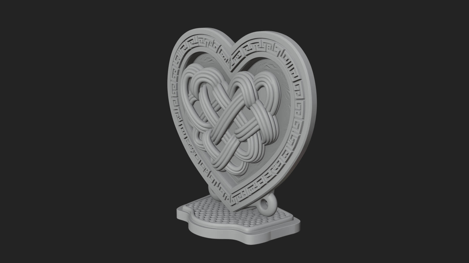 Ornate Framed Heart Plaque Design 292 3D Print Model 3D Model
