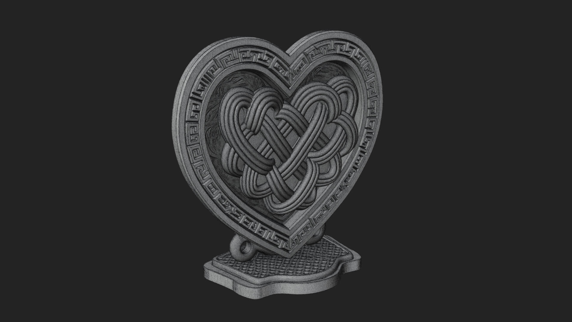 Ornate Framed Heart Plaque Design 292 3D Print Model 3D Model