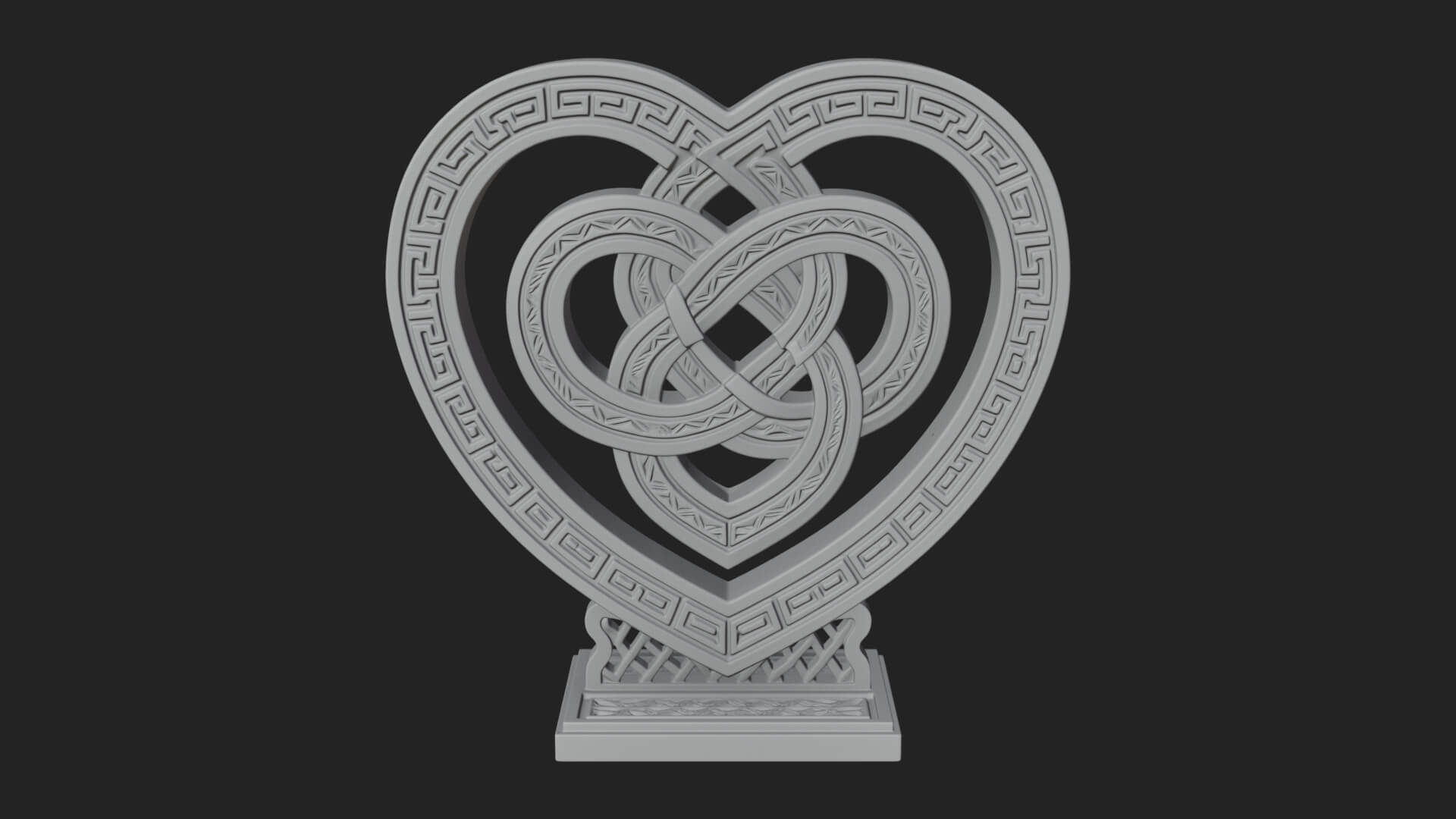 Ornate Framed Heart Plaque Design 293 3D Print Model 3D Model