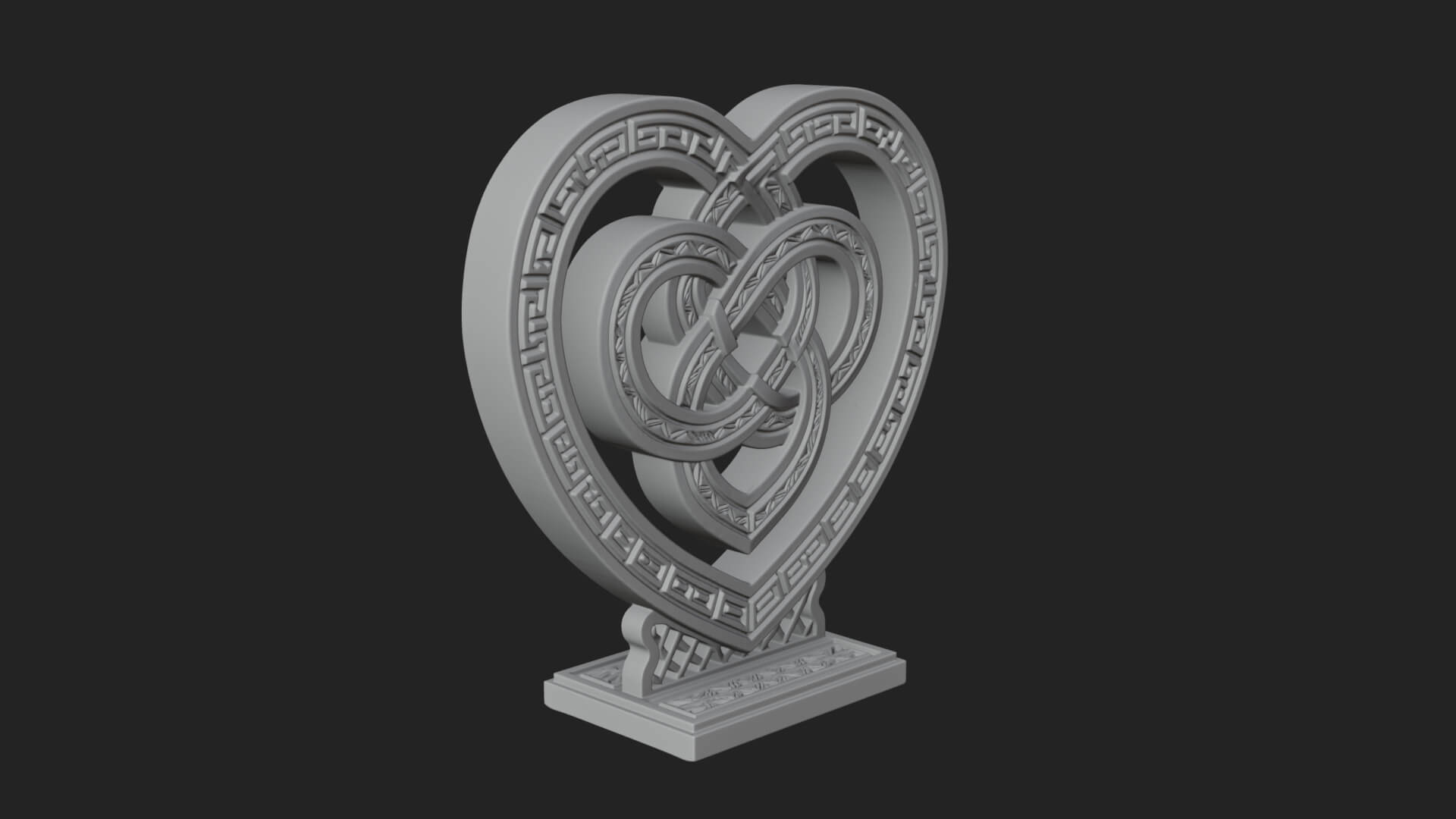 Ornate Framed Heart Plaque Design 293 3D Print Model 3D Model