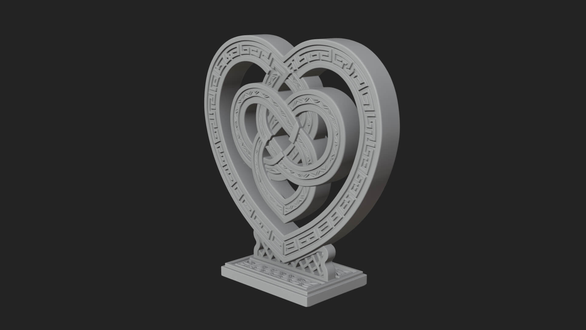Ornate Framed Heart Plaque Design 293 3D Print Model 3D Model